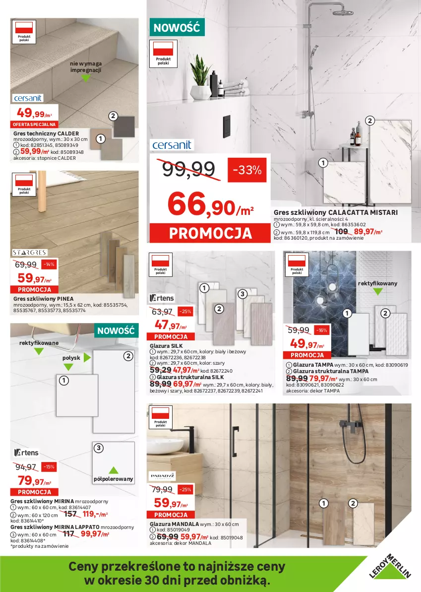 Gazetka promocyjna Leroy Merlin - Gazetka Leroy Merlin - ważna 01.03 do 21.03.2023 - strona 7 - produkty: Glazura, Gres, Gres szkliwiony, Lazur, Płytka, Por, Szal, Top