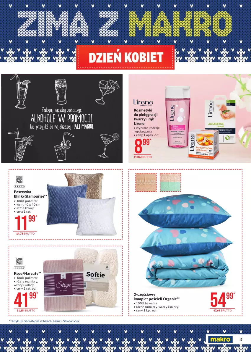 Gazetka promocyjna Makro - [Oferta specjalna] Dzień kobiet - ważna 01.03 do 08.03.2021 - strona 3 - produkty: Koc, Komplet pościeli, Kosmetyki do pielęgnacji, Likier, Lirene, Pościel, Poszewka, Wełna