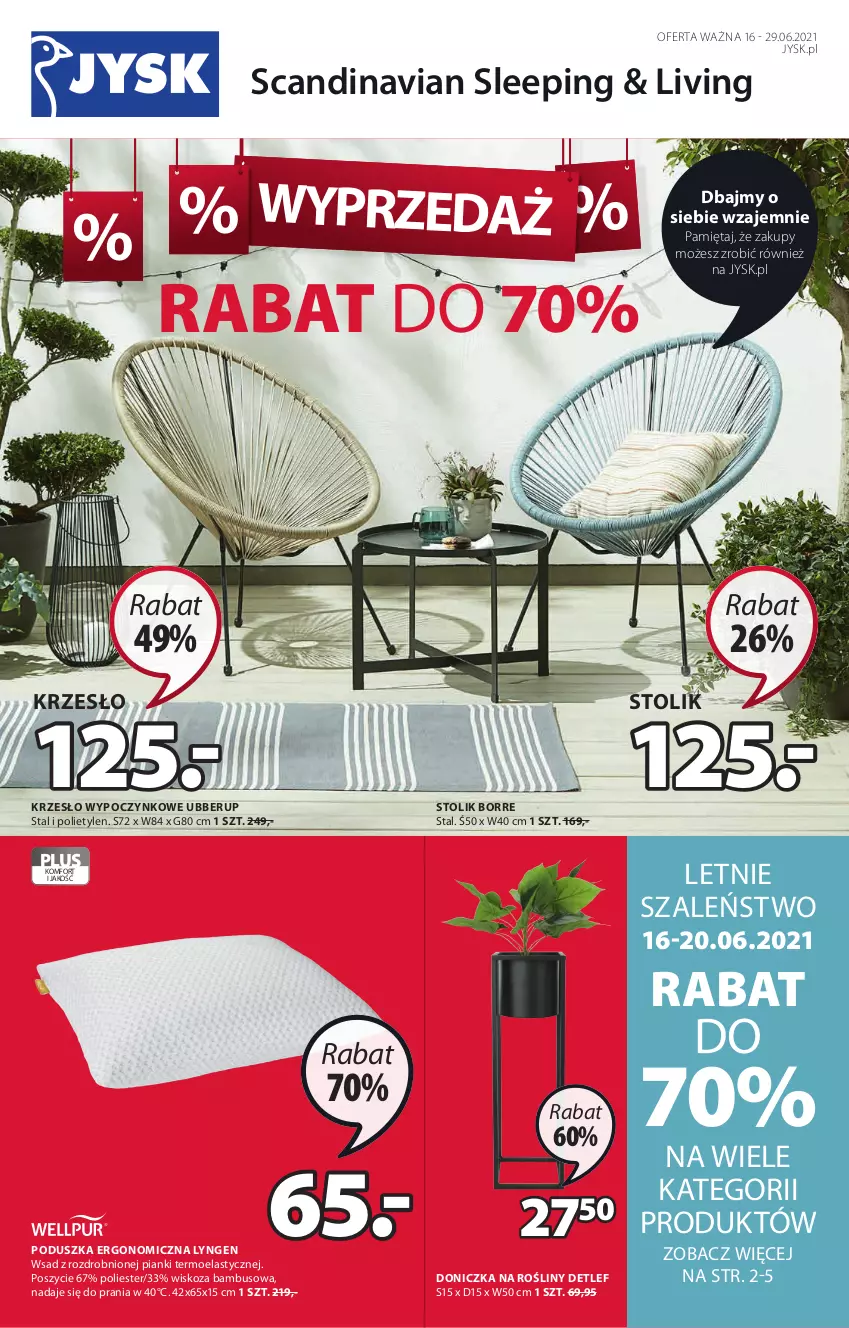 Gazetka promocyjna Jysk - Oferta tygodnia - ważna 16.06 do 29.06.2021 - strona 2 - produkty: Doniczka na rośliny, Krzesło, Mięta, Poduszka, Stolik, Szal