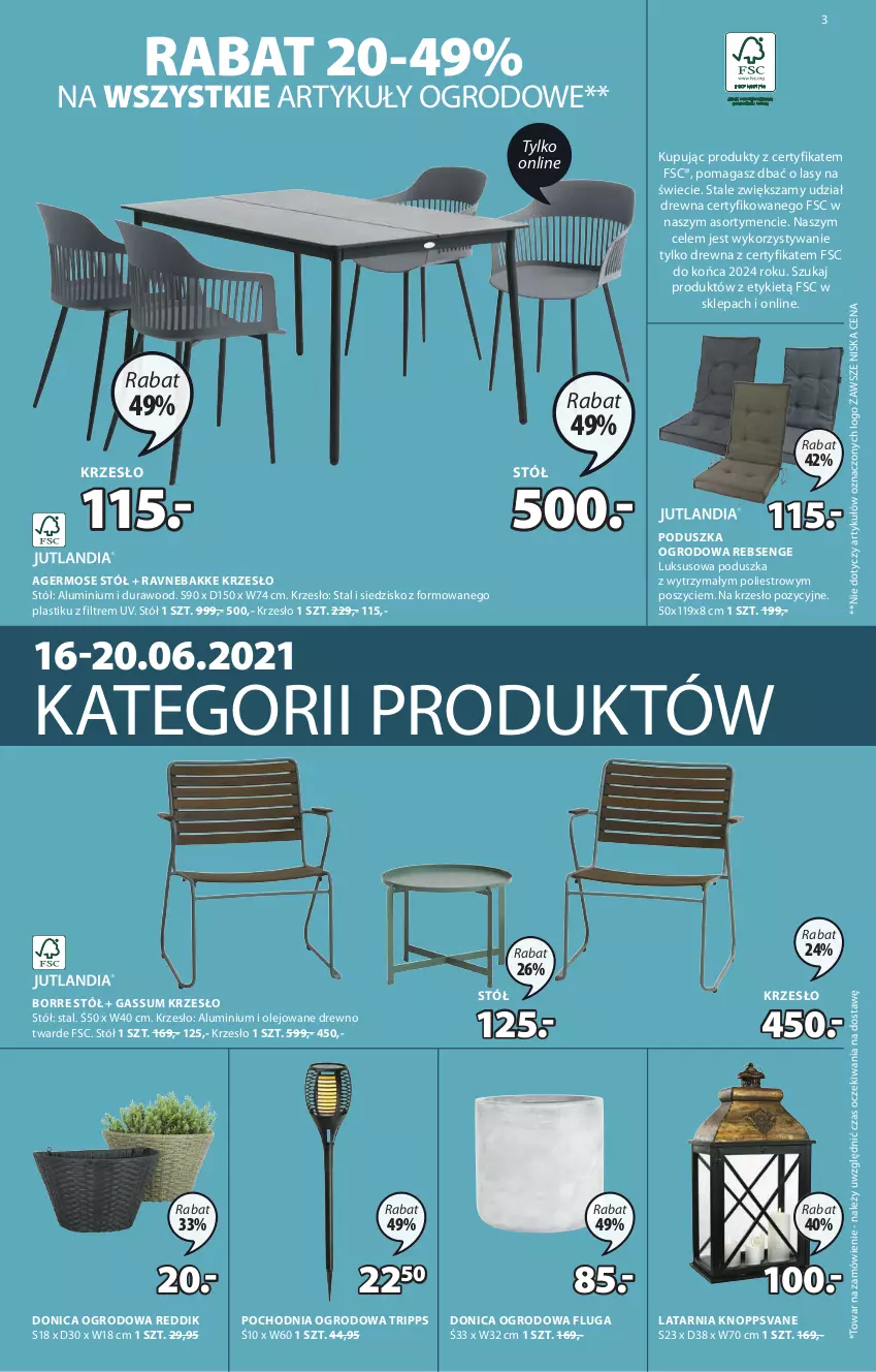 Gazetka promocyjna Jysk - Oferta tygodnia - ważna 16.06 do 29.06.2021 - strona 4 - produkty: Krzesło, Latarnia, Olej, Poduszka, Siedzisko, Stół