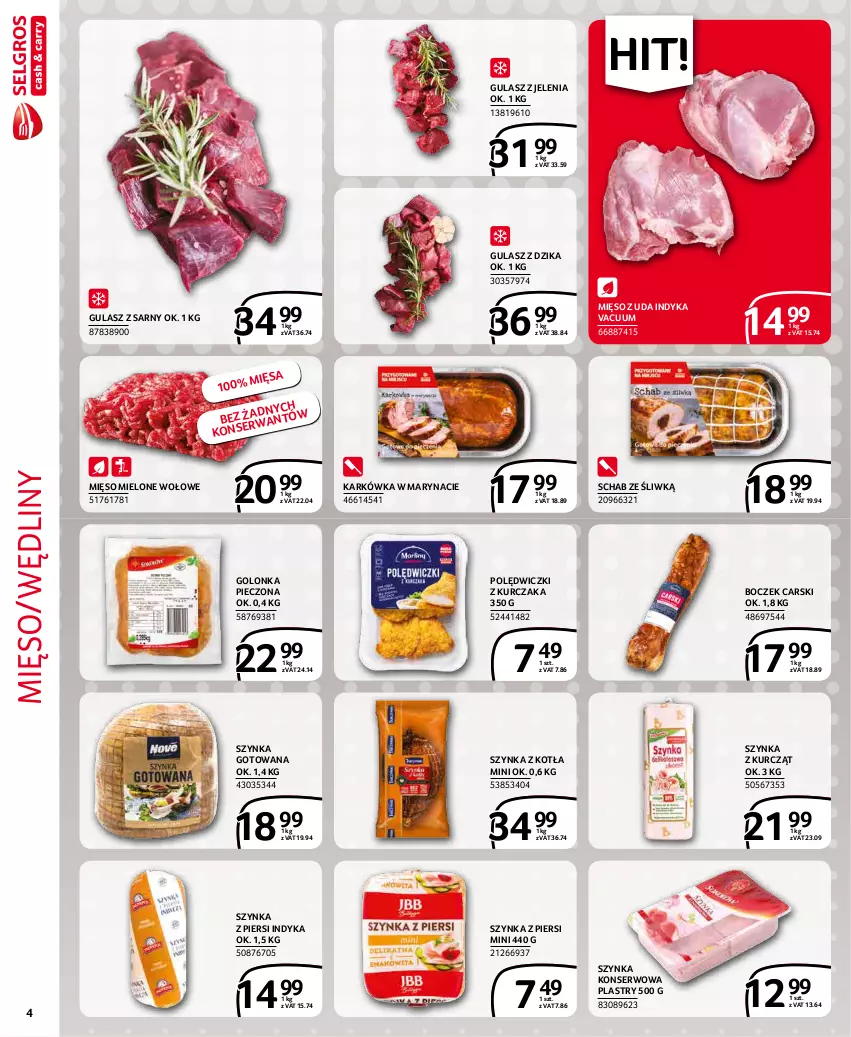 Gazetka promocyjna Selgros - Extra Oferta - ważna 01.12 do 31.12.2021 - strona 4 - produkty: Boczek, Cars, Golonka pieczona, Kurczak, Mięso, Mięso mielone, Piec, Polędwiczki z kurczaka, Ser, Szynka, Szynka konserwowa