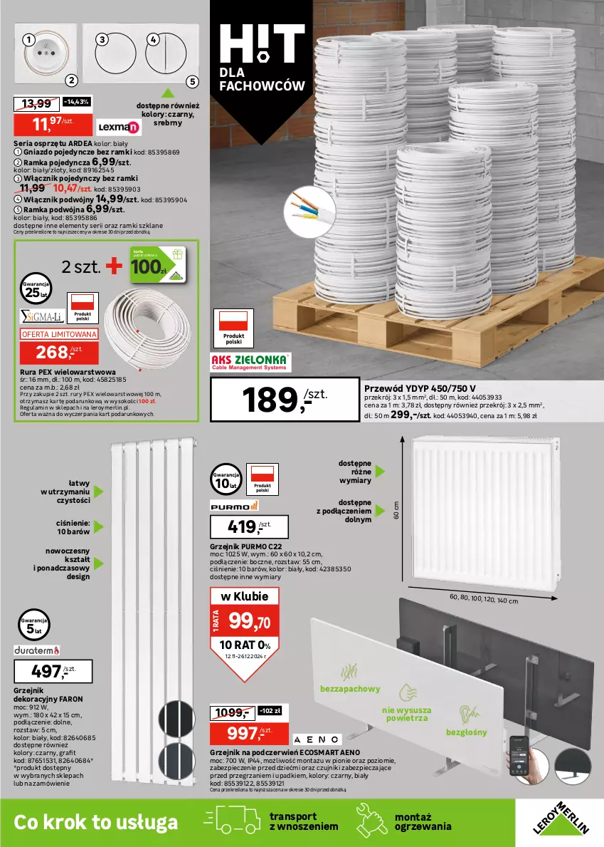 Gazetka promocyjna Leroy Merlin - Gazetka Leroy Merlin - ważna 14.11 do 26.12.2024 - strona 11 - produkty: Fa, Girlanda, Gniazdo pojedyncze, Gra, Grzejnik, Lampa, Piec, Por, Przewód, Pur, Ramka, Rura, Ser, Sok, Sport, Tran, Włącznik podwójny, Włącznik pojedynczy