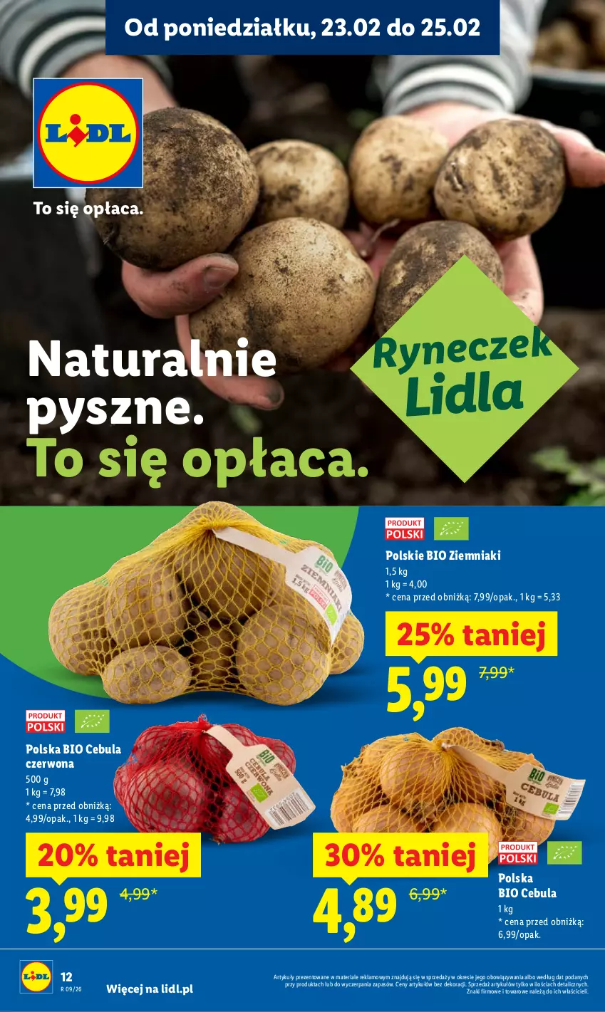 Gazetka promocyjna Lidl - Oferta ważna od 23.02 do 25.02 - ważna 23.02 do 25.02.2026 - strona 12 - produkty: Cebula, Cebula czerwona, Ziemniaki
