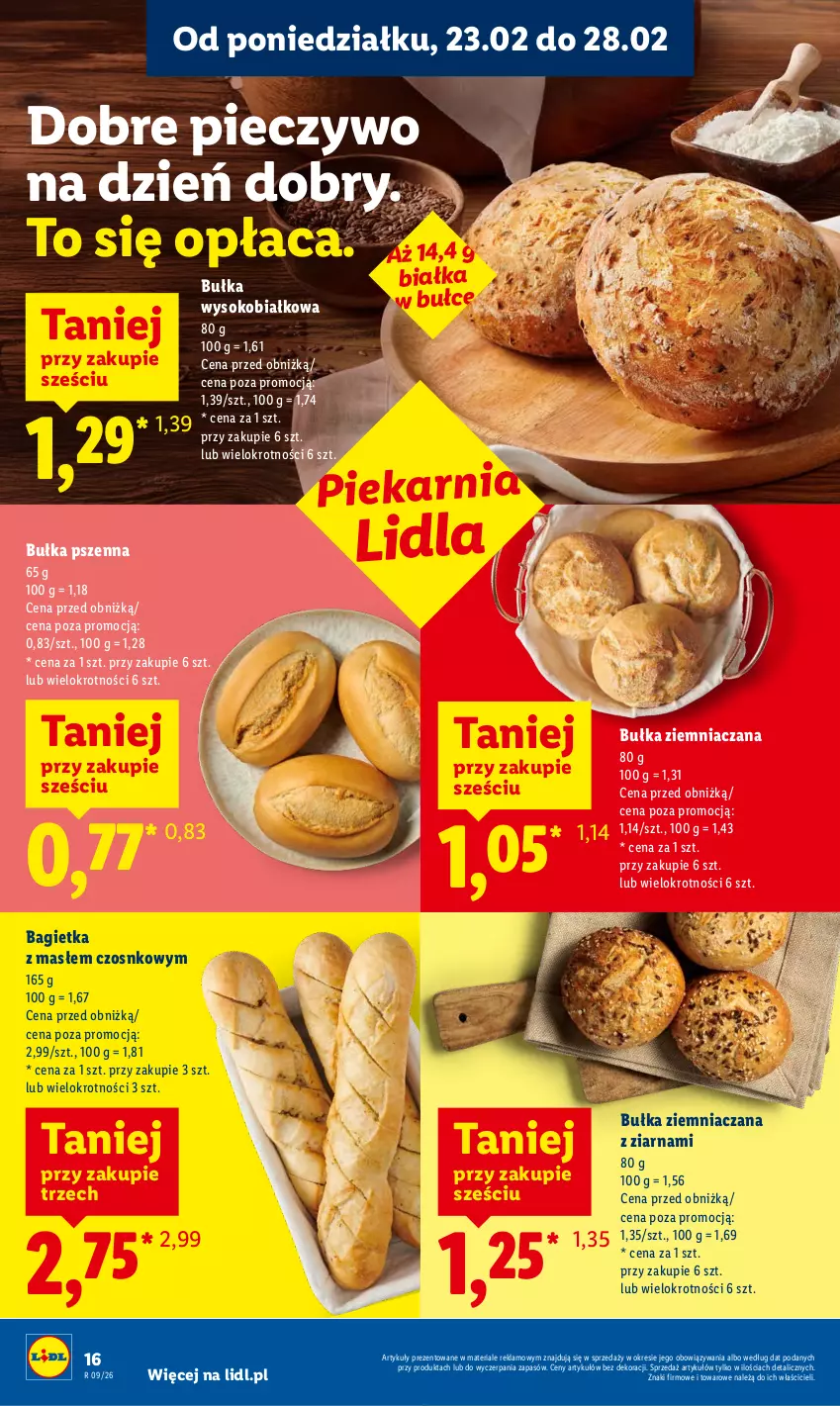 Gazetka promocyjna Lidl - Oferta ważna od 23.02 do 25.02 - ważna 23.02 do 25.02.2026 - strona 16 - produkty: Bagietka, Bułka, Piec, Pieczywo, Sok