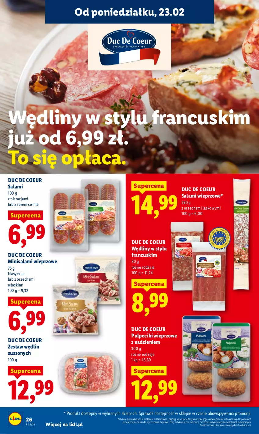 Gazetka promocyjna Lidl - Oferta ważna od 23.02 do 25.02 - ważna 23.02 do 25.02.2026 - strona 26 - produkty: Salami, Ser