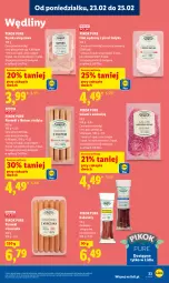 Gazetka promocyjna Lidl - Oferta ważna od 23.02 do 25.02 - Gazetka - ważna od 25.02 do 25.02.2026 - strona 23 - produkty: Kurczak, Pur, Salami, Szynka wieprzowa, Parówki, Szynka, PIKOK, Kabanos