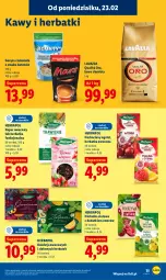 Gazetka promocyjna Lidl - Oferta ważna od 23.02 do 25.02 - Gazetka - ważna od 25.02 do 25.02.2026 - strona 35 - produkty: Torebka, Kawa ziarnista, Kawa, Czekolada, Baton, Lavazza, Ogród, Herbapol