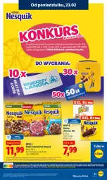 Gazetka promocyjna Lidl - Oferta ważna od 23.02 do 25.02 - Gazetka - ważna od 25.02 do 25.02.2026 - strona 43 - produkty: Nesquik, Baton, Danio, Nestlé, Fa