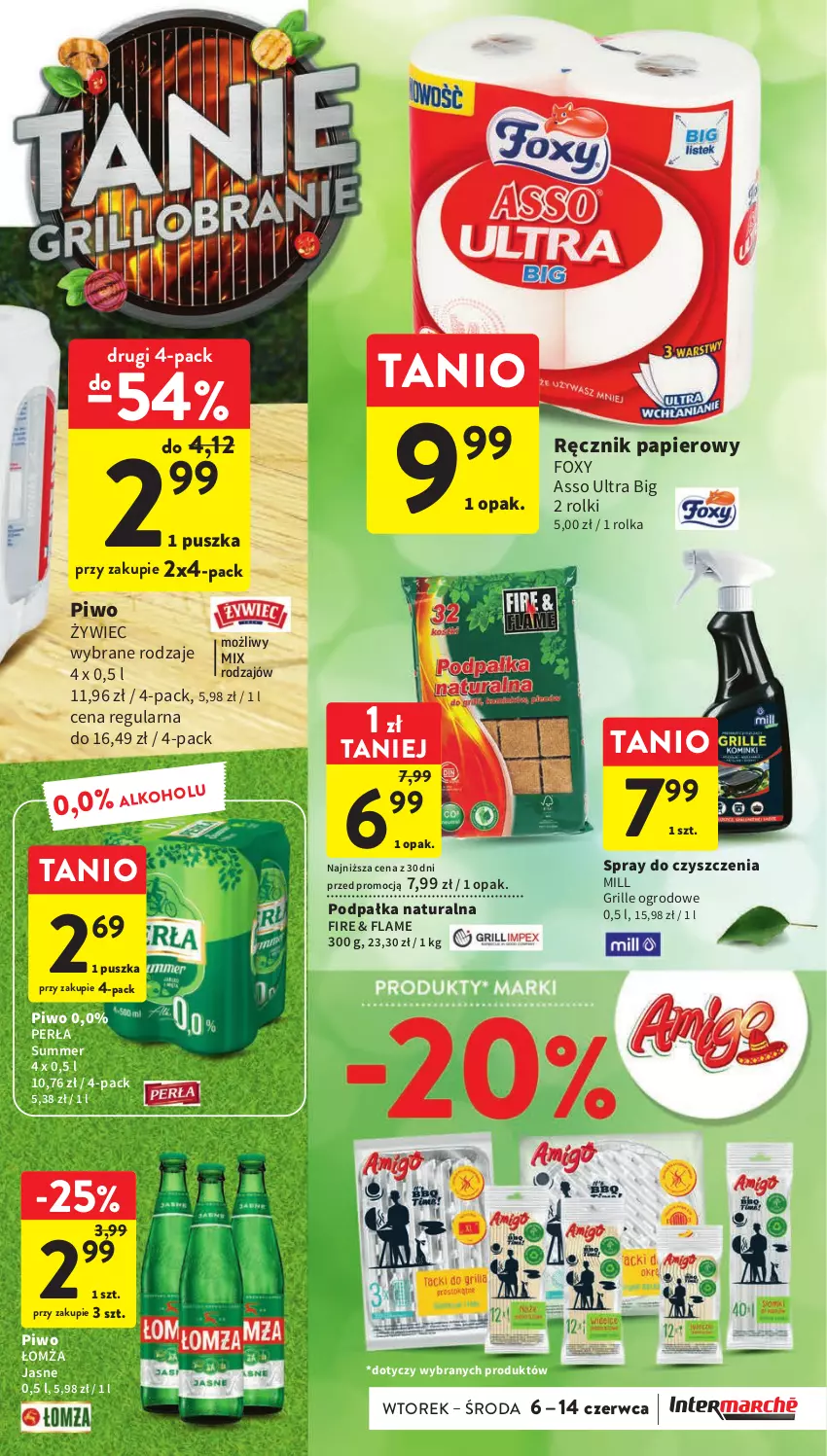 Gazetka promocyjna Intermarche - Gazetka Intermarche - ważna 06.06 do 14.06.2023 - strona 13 - produkty: Foxy, Grill, Papier, Perła, Piwo, Ręcznik, Rolki, Spray do czyszczenia