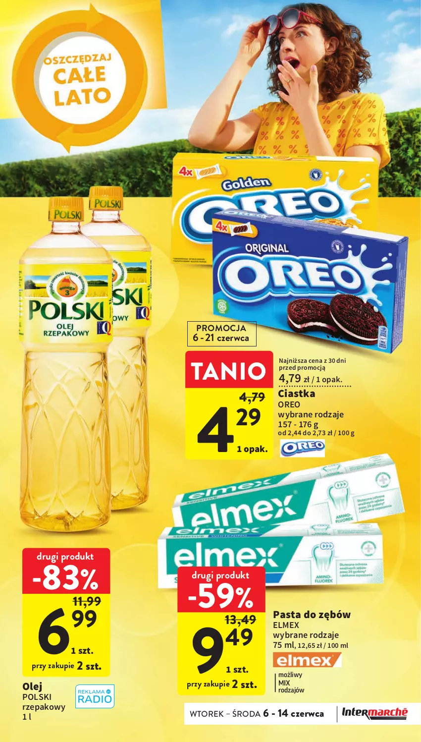 Gazetka promocyjna Intermarche - Gazetka Intermarche - ważna 06.06 do 14.06.2023 - strona 15 - produkty: Ciastka, Elmex, Olej, Oreo, Pasta do zębów