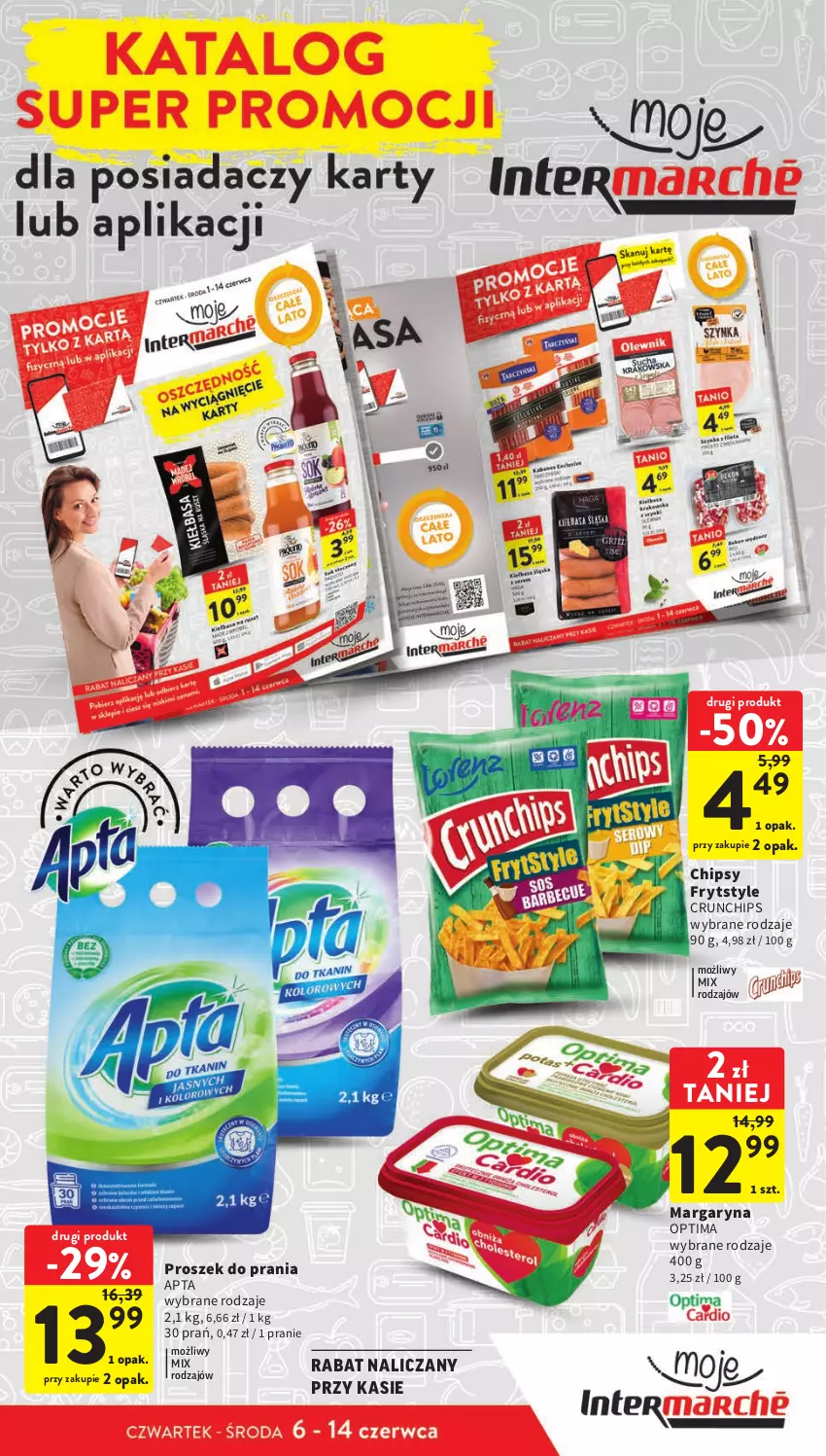 Gazetka promocyjna Intermarche - Gazetka Intermarche - ważna 06.06 do 14.06.2023 - strona 17 - produkty: Chipsy, Crunchips, Margaryna, Optima, Proszek do prania