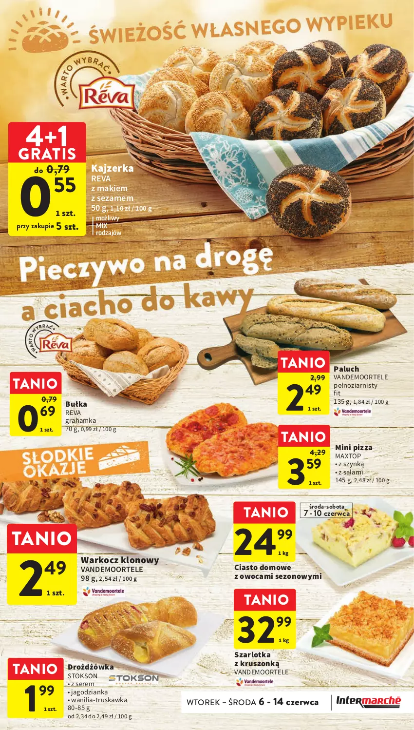 Gazetka promocyjna Intermarche - Gazetka Intermarche - ważna 06.06 do 14.06.2023 - strona 19 - produkty: Bułka, Gra, Jagodzianka, Kajzerka, Koc, Pizza, Salami, Ser, Sezam, Szarlotka, Top