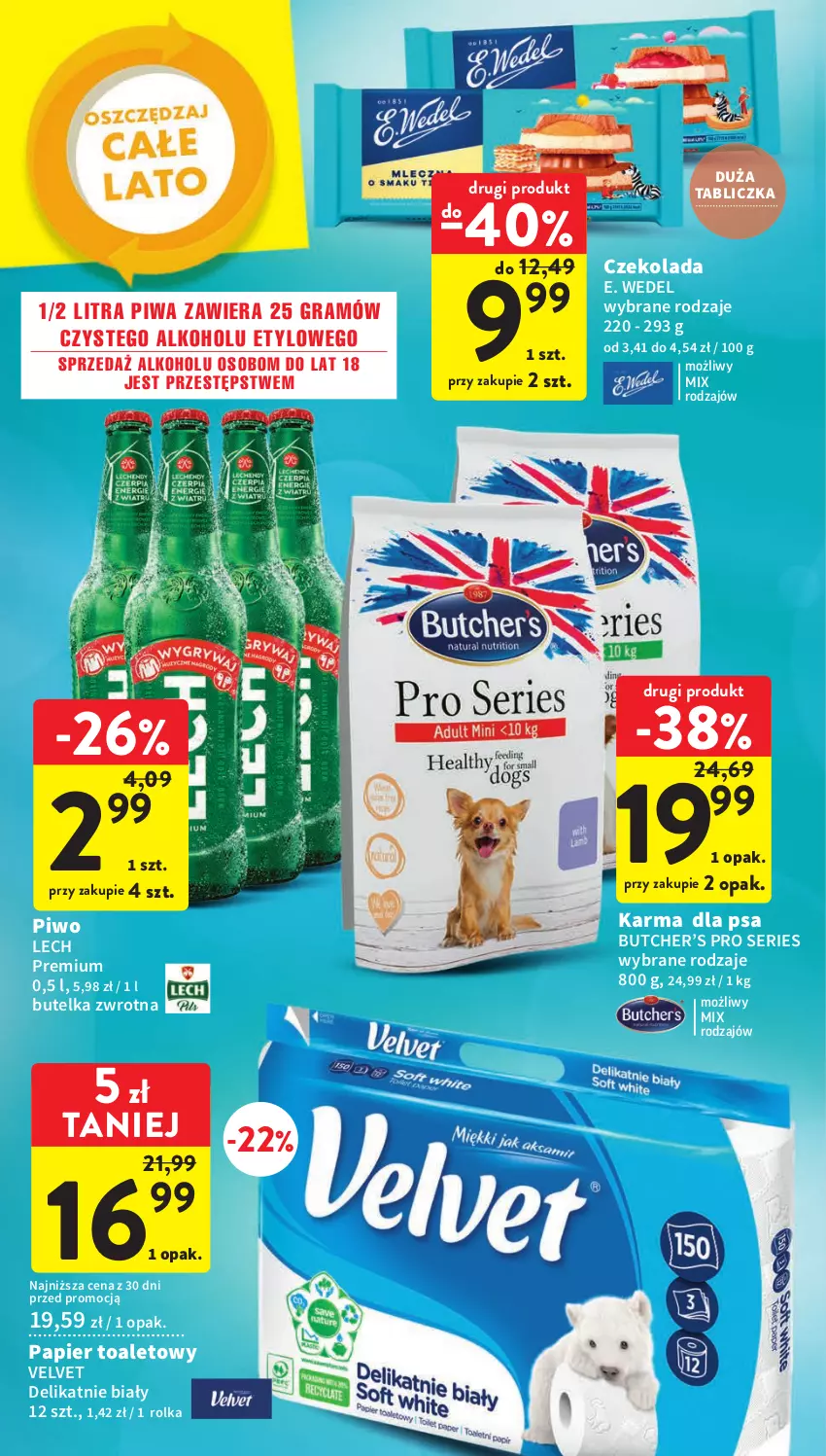 Gazetka promocyjna Intermarche - Gazetka Intermarche - ważna 06.06 do 14.06.2023 - strona 39 - produkty: Czekolada, E. Wedel, Gra, Lech Premium, Papier, Papier toaletowy, Piwa, Piwo, Ser, Velvet