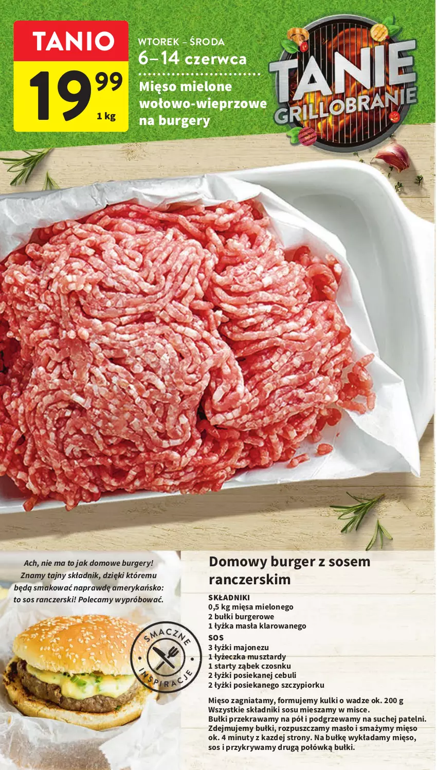 Gazetka promocyjna Intermarche - Gazetka Intermarche - ważna 06.06 do 14.06.2023 - strona 6 - produkty: Burger, Majonez, Masło, Mięso, Mięso mielone, Mus, Nuty, Sos