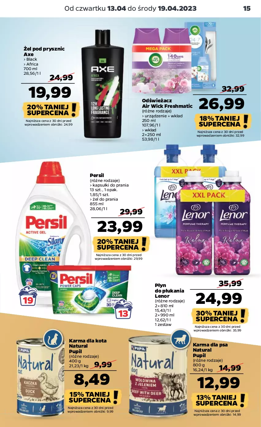 Gazetka promocyjna Netto - Artykuły spożywcze - ważna 13.04 do 19.04.2023 - strona 15 - produkty: Air Wick, Kapsułki do prania, Lack, Lenor, Persil, Płyn do płukania