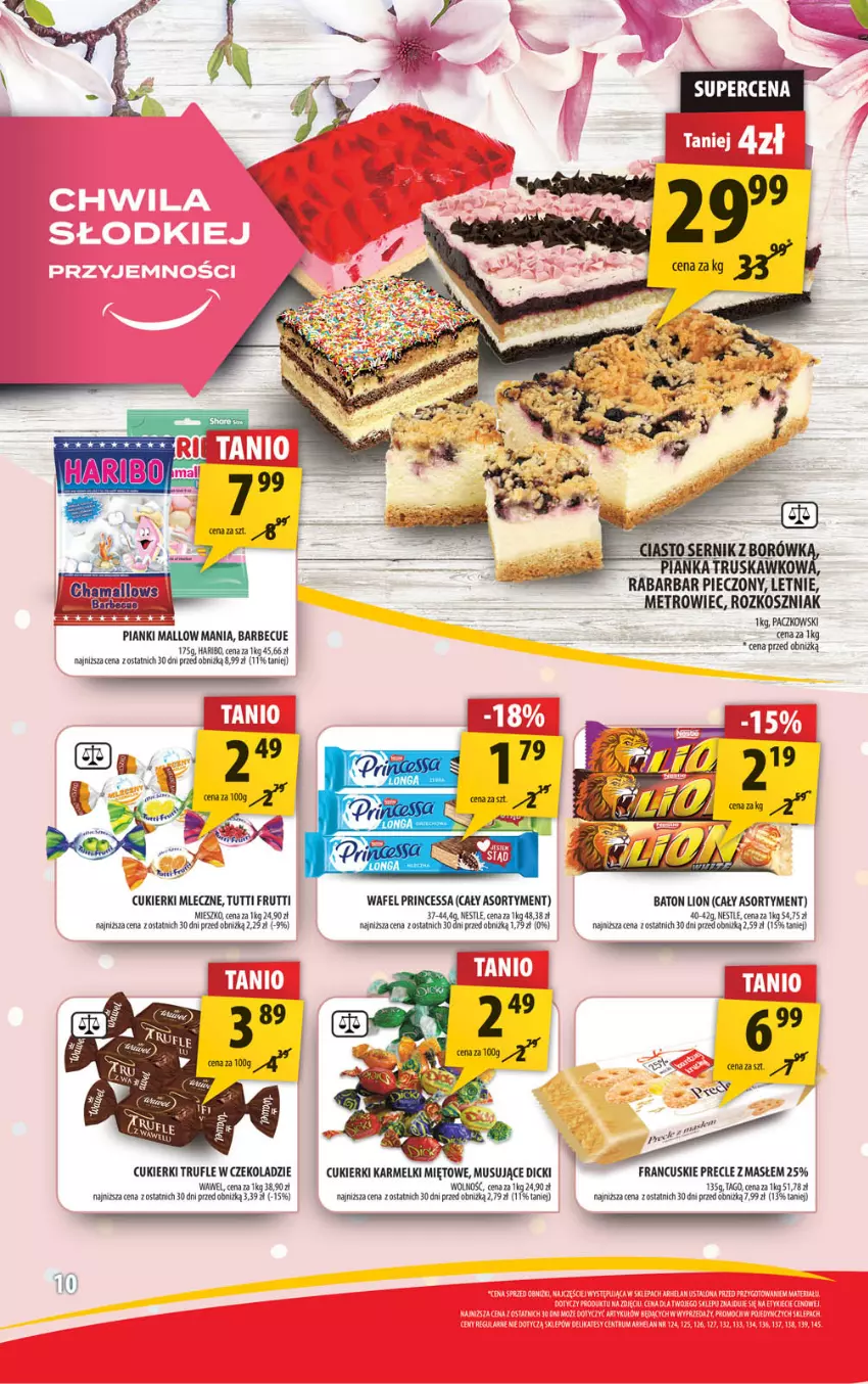 Gazetka promocyjna Arhelan - Gazetka - ważna 28.06 do 07.07.2024 - strona 10 - produkty: Baton, Cukier, Cukierki, Haribo, Kosz, Lion, Metro, Mus, Piec, Precle, Princessa, Tago, Wawel