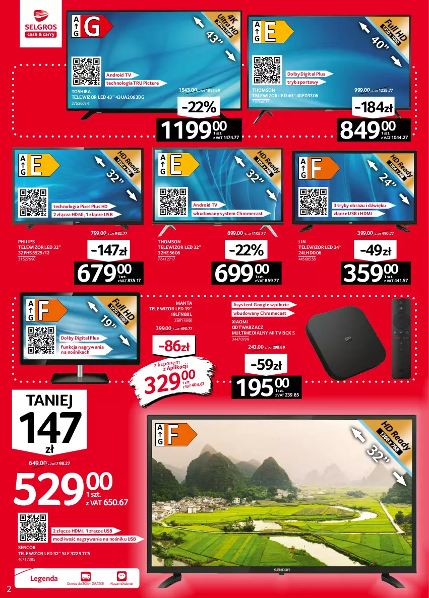 Gazetka promocyjna Selgros - Oferta przemysłowa - ważna 16.09 do 29.09.2021 - strona 2 - produkty: Android TV, Gra, Gry, Manta, Obraz, Philips, Por, Sencor, Sport, Telewizor, Thomson, Toshiba