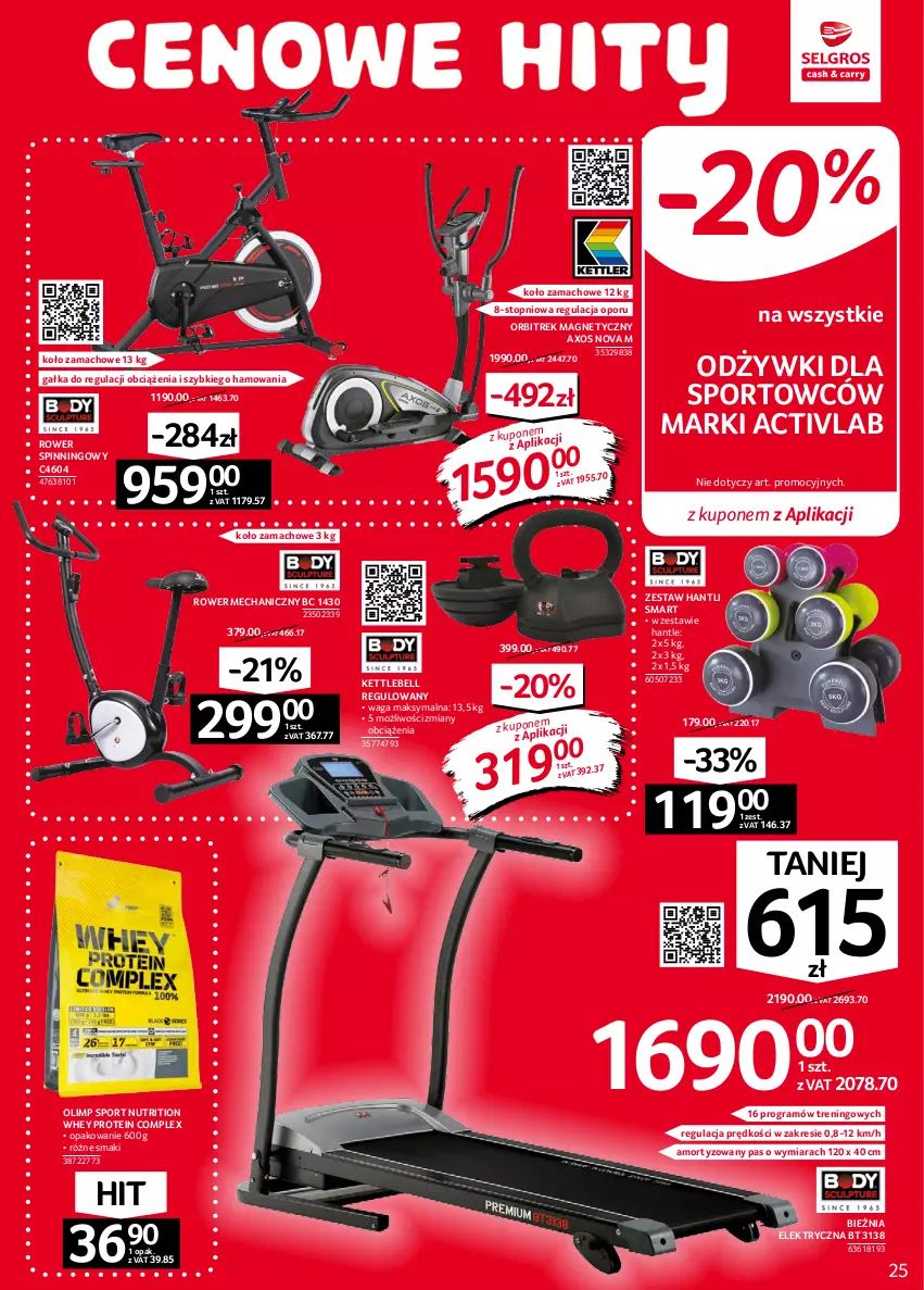 Gazetka promocyjna Selgros - Oferta przemysłowa - ważna 16.09 do 29.09.2021 - strona 25 - produkty: Bell, Bieżnia, Gałka, Gra, Orbit, Orbitrek, Por, Rower, Sport, Top, Waga, Zestaw hantli