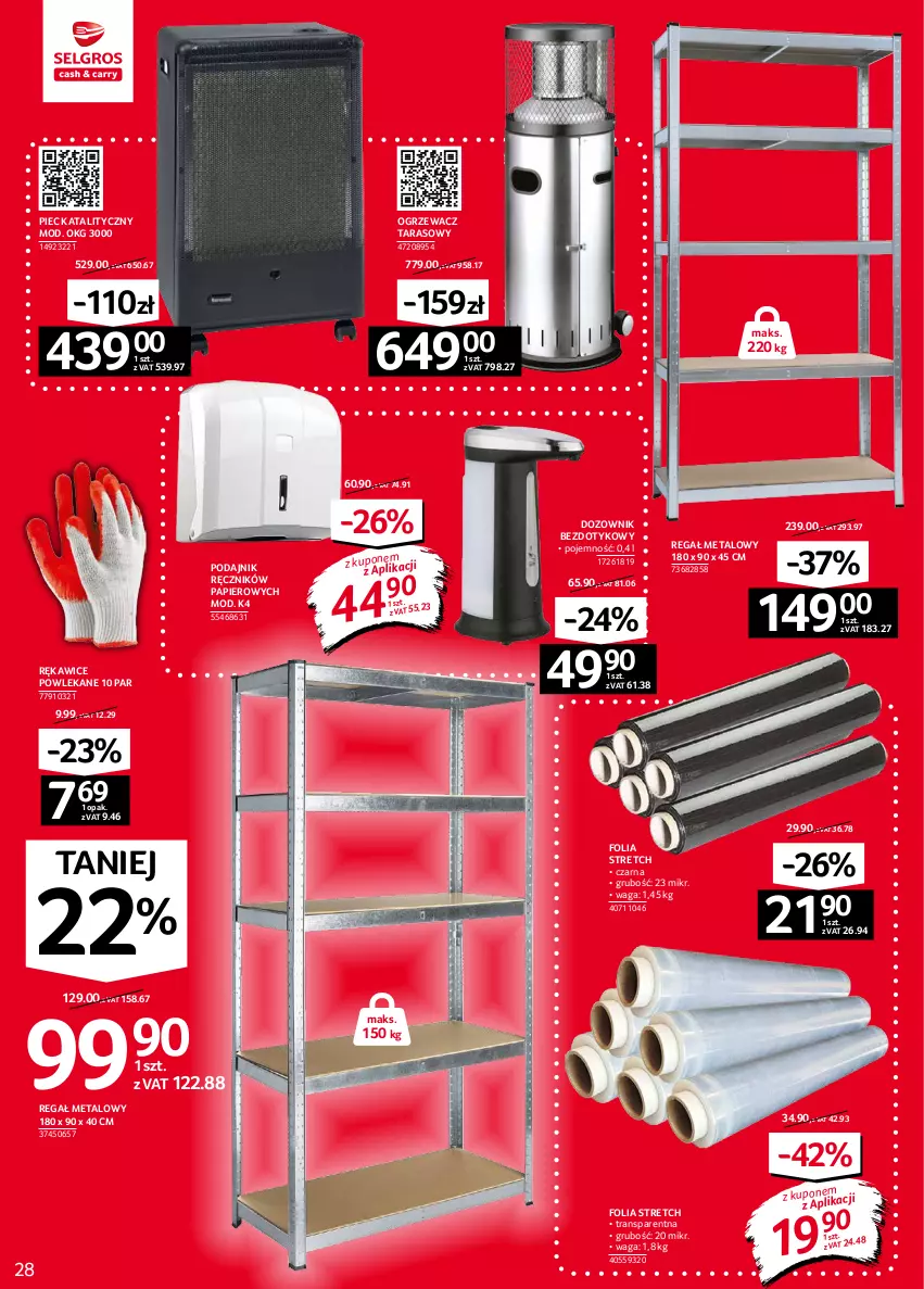 Gazetka promocyjna Selgros - Oferta przemysłowa - ważna 16.09 do 29.09.2021 - strona 28 - produkty: Dozownik, Papier, Piec, Ręcznik, Regał, Regał metalowy, Rękawice, Tran, Waga