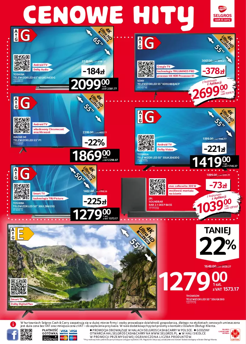 Gazetka promocyjna Selgros - Oferta przemysłowa - ważna 16.09 do 29.09.2021 - strona 3 - produkty: Android TV, Gra, JBL, LG, Procesor, Smart tv, Sok, Sony, Soundbar, Telewizor, Thomson, Toshiba