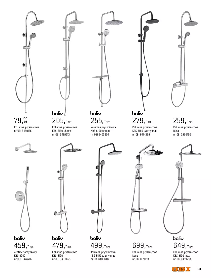 Gazetka promocyjna Obi - Gazetka OBI - ważna 31.05.2021 do 31.01.2022 - strona 63 - produkty: Bateria, Bateria umywalkowa, Drzwi, Gres, Lustro, Umywalka, Zestaw prysznicowy