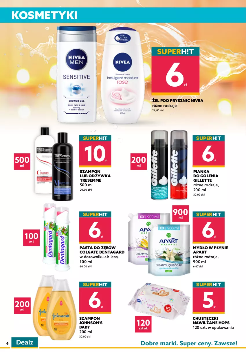 Gazetka promocyjna Dealz - Gazetka na otwarcie - Iława - ważna 12.11 do 19.11.2021 - strona 4 - produkty: Chusteczki, Cillit Bang, Colgate, Do mycia naczyń, Domestos, Dozownik, Fa, Fairy, Gillette, LG, Mydło, Mydło w płynie, Nivea, Odżywka, Papier, Pasta do zębów, Persil, Pianka do golenia, Płyn do mycia, Płyn do mycia naczyń, Płyn do płukania, Ręcznik, Sprzątanie, Szampon, Vanish