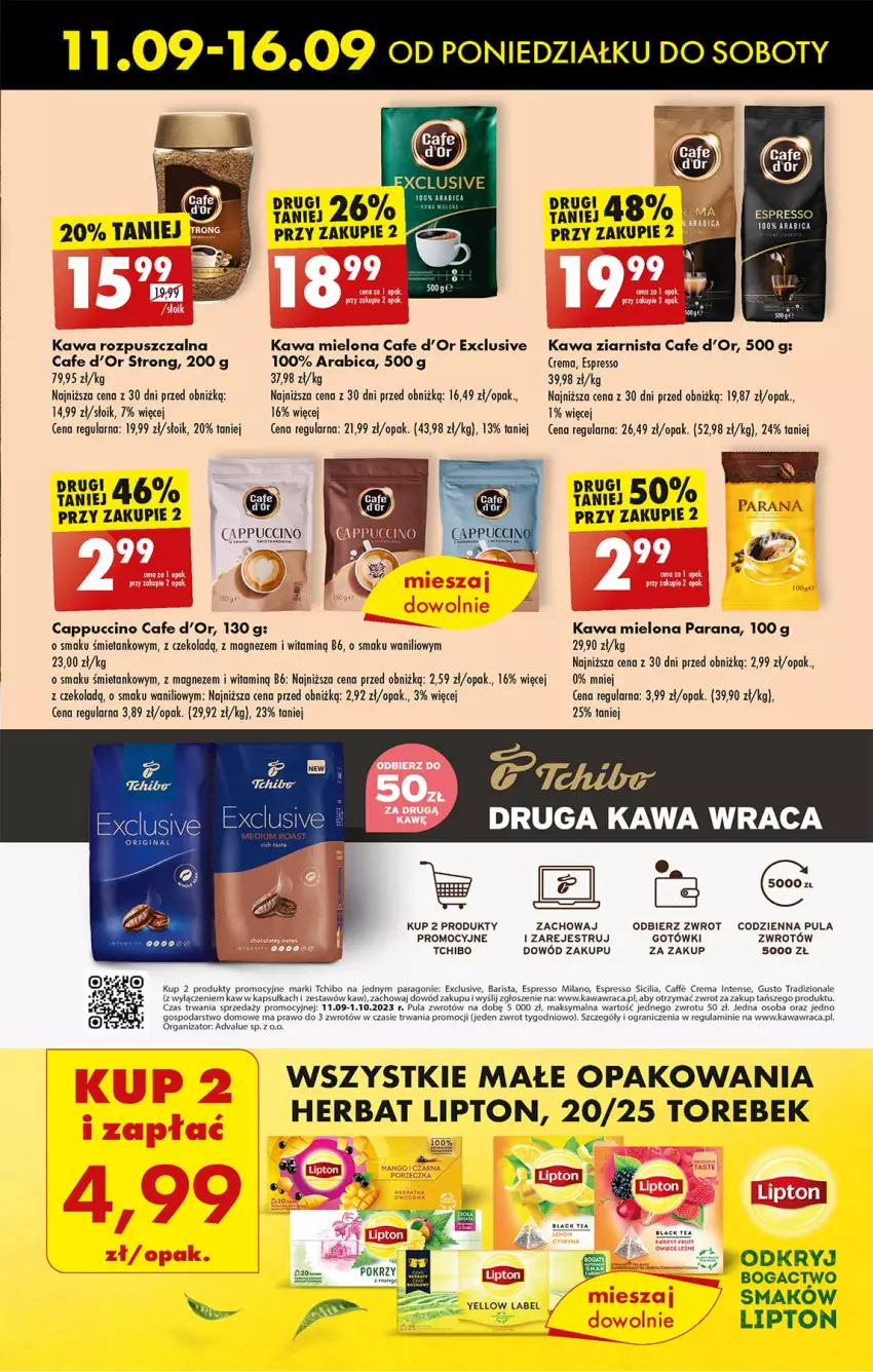 Gazetka promocyjna Biedronka - Od poniedzialku - ważna 11.09 do 16.09.2023 - strona 33 - produkty: BIC, Cappuccino, Gin, Gra, Kawa, Kawa mielona, Kawa rozpuszczalna, Kawa ziarnista, Lipton, Magnez, Tchibo