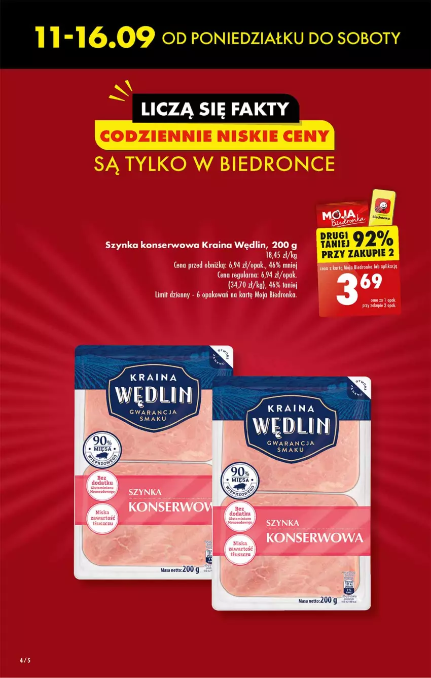 Gazetka promocyjna Biedronka - Od poniedzialku - ważna 11.09 do 16.09.2023 - strona 4 - produkty: Dron, Ser, Szynka, Szynka konserwowa