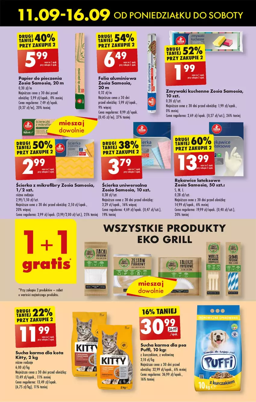 Gazetka promocyjna Biedronka - Od poniedzialku - ważna 11.09 do 16.09.2023 - strona 47 - produkty: Fa, Folia aluminiowa, Grill, Koc, Kurczak, Leon, Papier, Papier do pieczenia, Piec, Puf, Rękawice, Rękawice lateksowe, Sucha karma, Zmywaki kuchenne