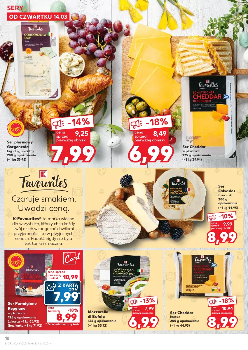 Gazetka promocyjna Kaufland - Kaufland - ważna 14.03 do 30.03.2024 - strona 10 - produkty: Cheddar, Fa, Gorgonzola, Mozzarella, Ser, Ser pleśniowy