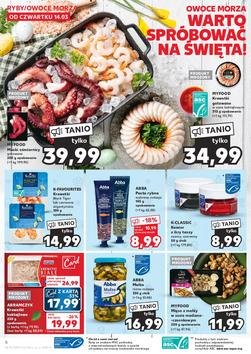 Gazetka promocyjna Kaufland - Kaufland - ważna 14.03 do 30.03.2024 - strona 6 - produkty: Fa, Kawior, Krewetki, Lack, Małże, Mięso, Owoce, Owoce morza, Sos, Tiger