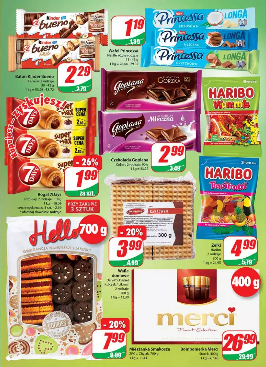 Gazetka promocyjna Dino - Gazetka - ważna 29.09 do 05.10.2021 - strona 3 - produkty: Czekolada, Goplana, Haribo, J. Chylak, Kosz, LANA, Merci, Mieszanka smakosza, Princessa, Wafle