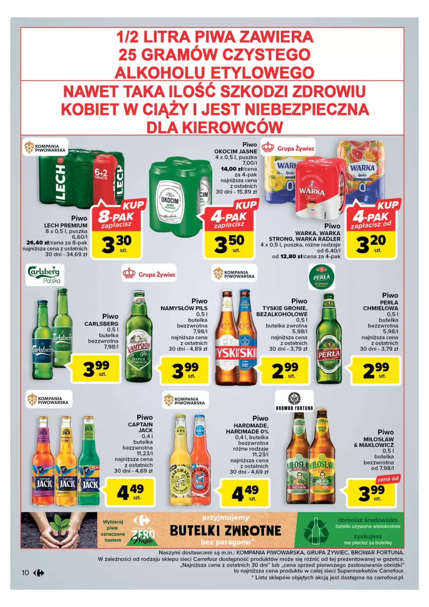 Gazetka promocyjna Carrefour - Gazetka Market - ważna 09.05 do 20.05.2023 - strona 10 - produkty: Carlsberg, Fortuna, Gra, Koc, Lech Premium, Namysłów, Okocim, Perła, Piec, Piwa, Piwo, Radler, Tyskie, Warka