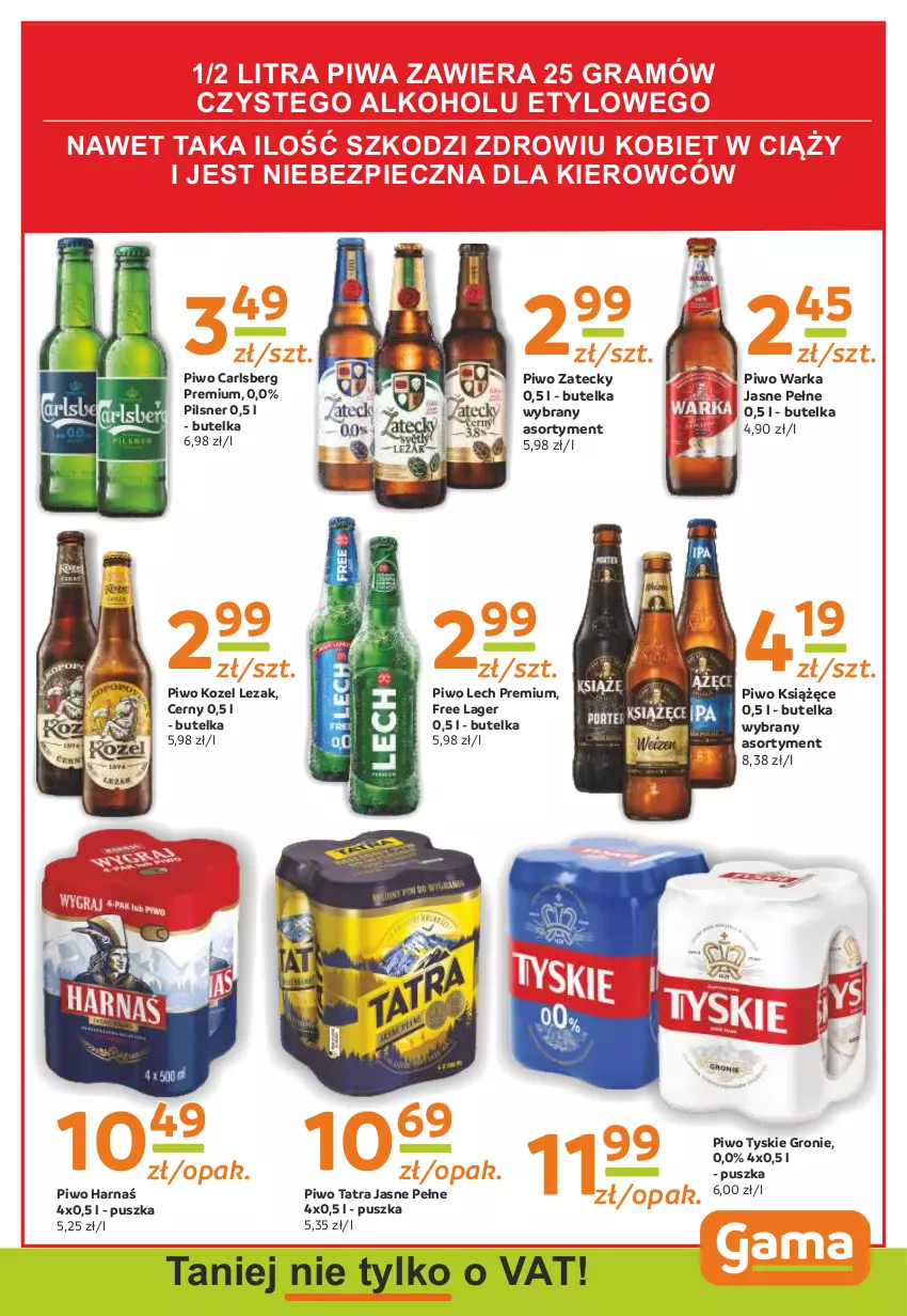 Gazetka promocyjna Gama - Gazetka Gama - ważna 28.02.2022 do 17.02.2023 - strona 11 - produkty: Carlsberg, Gra, Harnaś, Kozel, Książęce, Lech Premium, Piec, Piwa, Piwo, Tatra, Tyskie, Warka