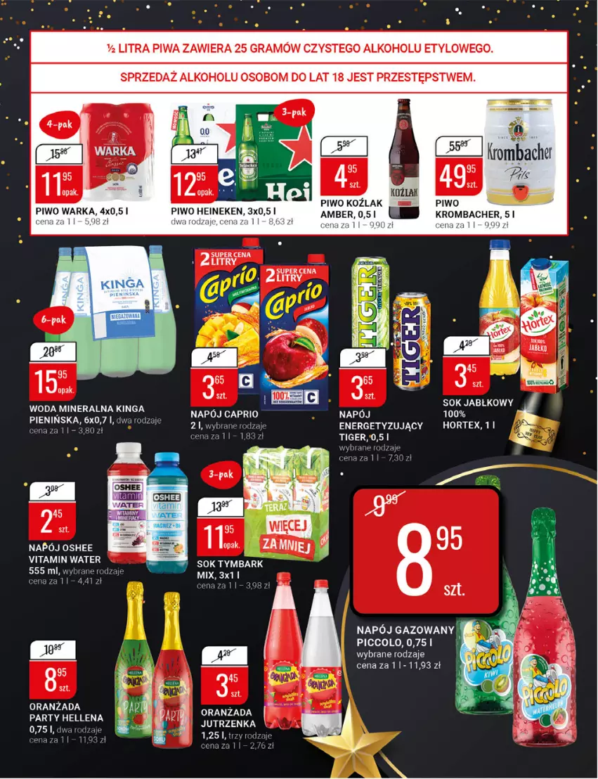 Gazetka promocyjna Bi1 - Nowy Rok - ważna 27.12 do 31.12.2022 - strona 13 - produkty: Gra, Heineken, Jutrzenka, Napój, Napój gazowany, Oshee, Piwa, Piwo, Sok, Sok jabłkowy, Tiger, Tymbark, Warka