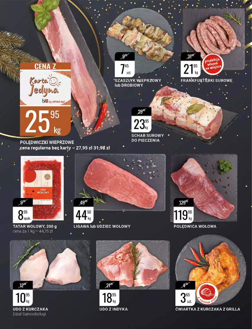 Gazetka promocyjna Bi1 - Nowy Rok - ważna 27.12 do 31.12.2022 - strona 6 - produkty: Grill, Kurczak, Polędwica, Polędwica wołowa, Tatar wołowy, Udo z kurczaka, Udziec wołowy