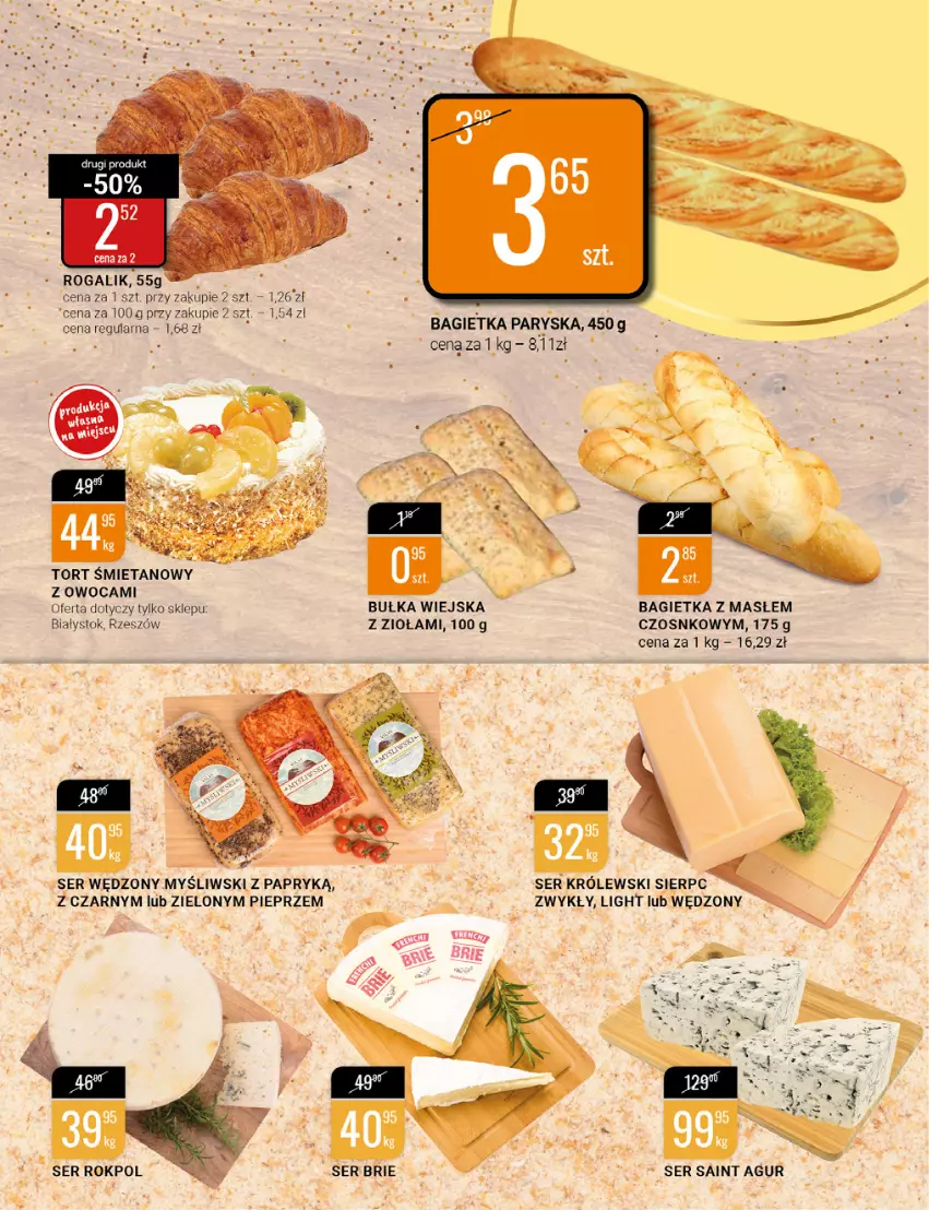 Gazetka promocyjna Bi1 - Nowy Rok - ważna 27.12 do 31.12.2022 - strona 9 - produkty: Bagietka, Brie, Bułka, Królewski, Pieprz, Rogal, Rokpol, Ser, Tort śmietanowy