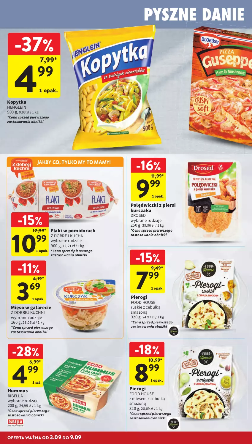 Gazetka promocyjna Intermarche - Gazetka Intermarche - ważna 03.09 do 09.09.2026 - strona 20 - produkty: Bell, Bella, Flaki, Gala, Hummus, Kopytka, Kurczak, Mięso, Mięso w galarecie, Mus, Pierogi