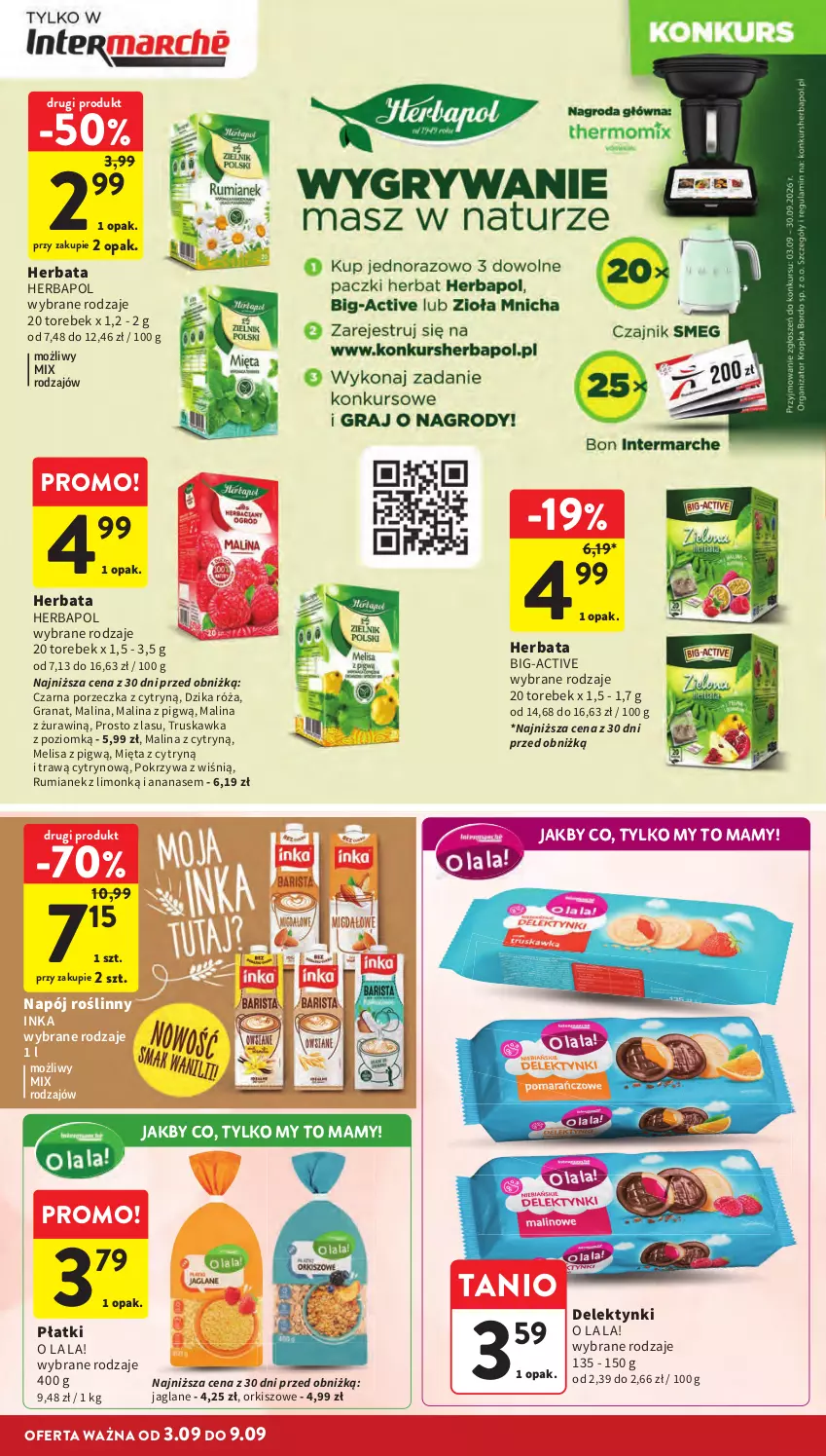 Gazetka promocyjna Intermarche - Gazetka Intermarche - ważna 03.09 do 09.09.2026 - strona 26 - produkty: Ananas, Dzika róża, Gra, Granat, Herbapol, Herbata, Inka, Mięta, Napój, Napój roślinny, Por, Róża, Rum