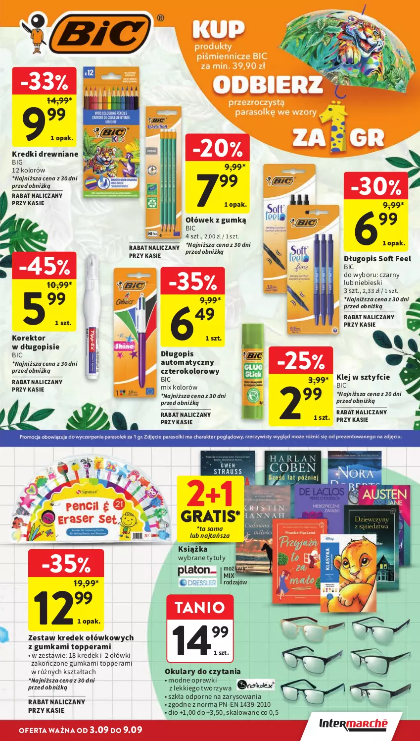 Gazetka promocyjna Intermarche - Gazetka Intermarche - ważna 03.09 do 09.09.2026 - strona 41 - produkty: BIC, Długopis, Gra, Klej, Książka, Okulary do czytania, Por, Top