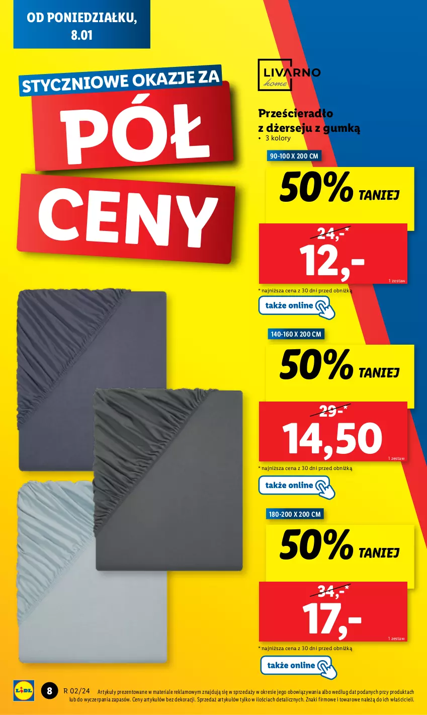 Gazetka promocyjna Lidl - GAZETKA - ważna 08.01 do 13.01.2024 - strona 10 - produkty: Prześcieradło