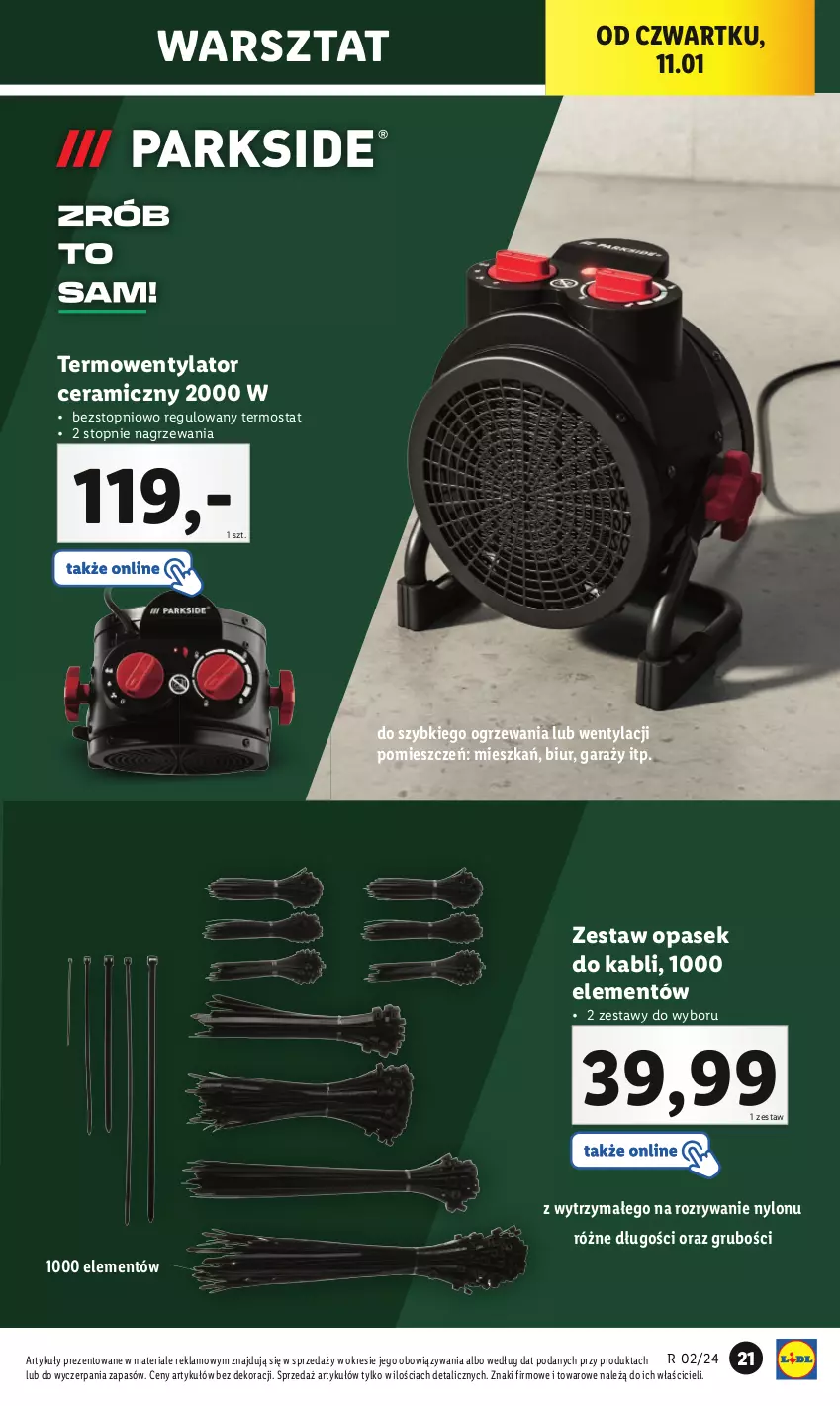 Gazetka promocyjna Lidl - GAZETKA - ważna 08.01 do 13.01.2024 - strona 23 - produkty: Garaż, Pasek, Termos, Termowentylator, Top