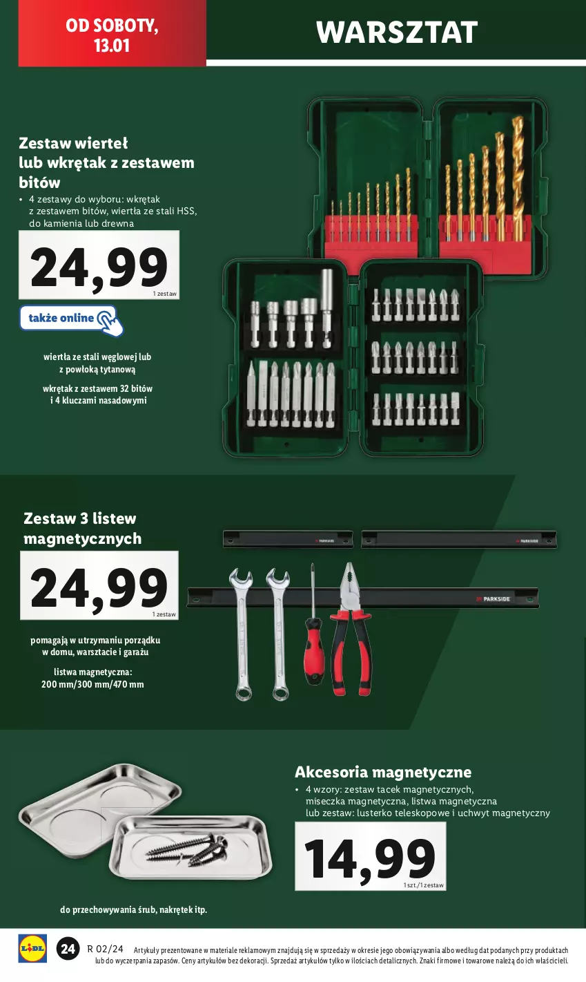 Gazetka promocyjna Lidl - GAZETKA - ważna 08.01 do 13.01.2024 - strona 30 - produkty: Garaż, Listwa, Miseczka, Por, Teleskop, Tytan, Wkręt, Zestaw wierteł