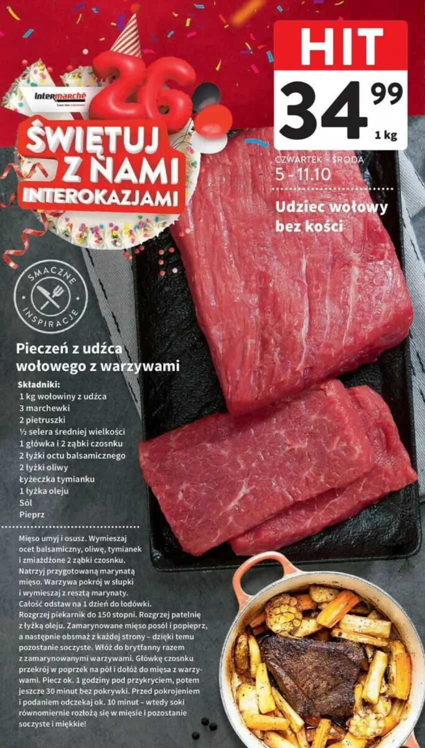 Gazetka promocyjna Intermarche - ważna 05.10 do 11.10.2023 - strona 13 - produkty: Fa, Mięso, Ocet, Ocet balsamiczny, Olej, Piec, Piekarnik, Pieprz, Sok, Sól, Top, Warzywa