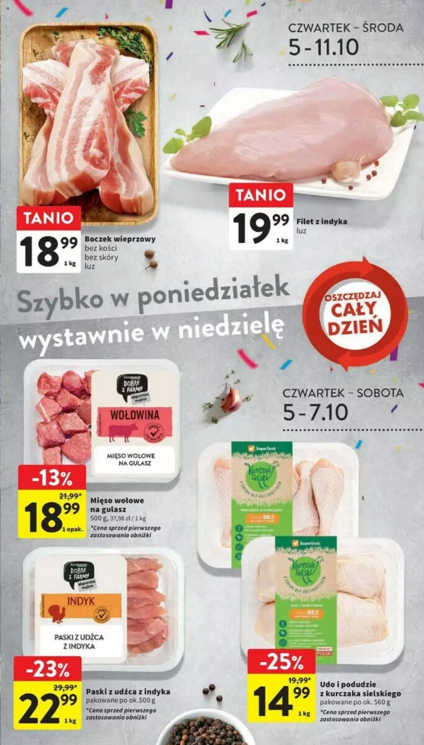 Gazetka promocyjna Intermarche - ważna 05.10 do 11.10.2023 - strona 14 - produkty: Boczek, Boczek wieprzowy, Kurczak, Mięso, Mięso wołowe