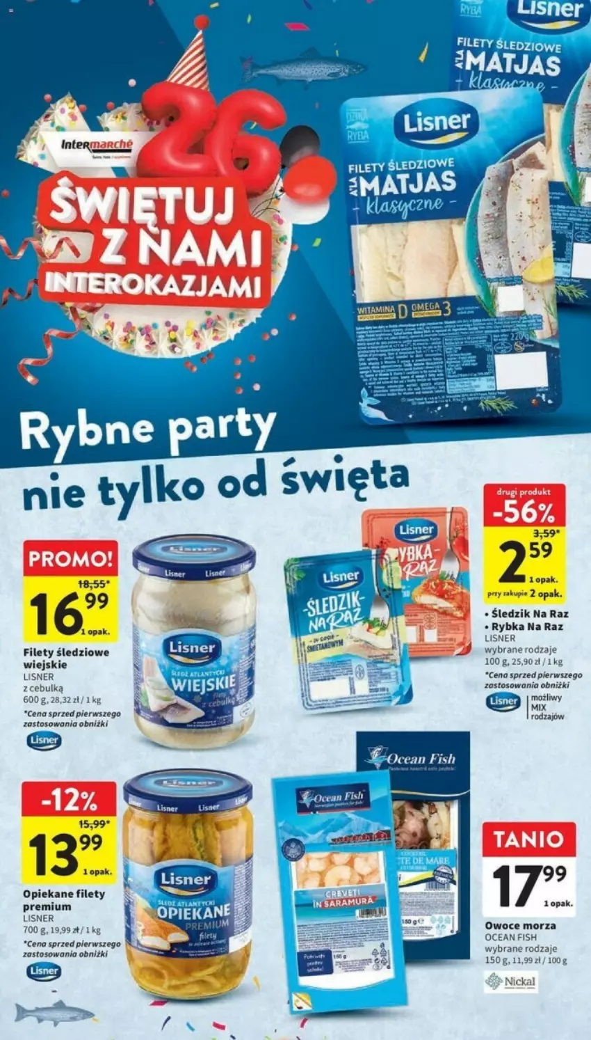 Gazetka promocyjna Intermarche - ważna 05.10 do 11.10.2023 - strona 19 - produkty: Lisner, Matjas, Owoce, Owoce morza, Rybka na raz