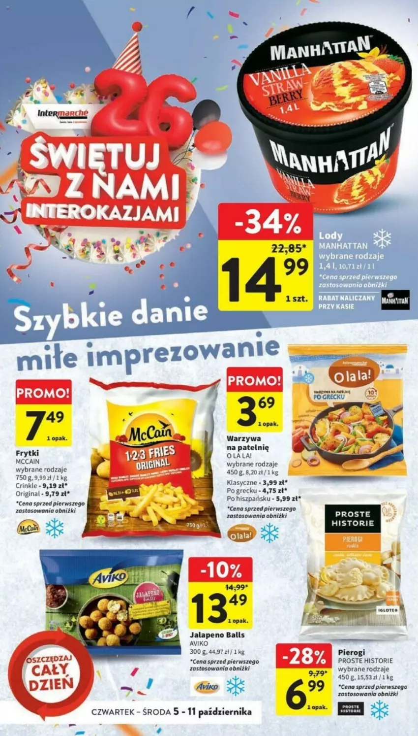 Gazetka promocyjna Intermarche - ważna 05.10 do 11.10.2023 - strona 21 - produkty: Frytki, Gin, McCain, Pierogi, Ser, Warzywa