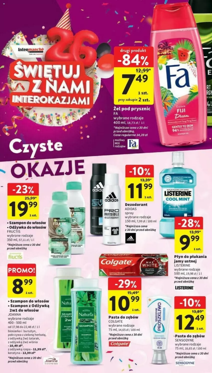 Gazetka promocyjna Intermarche - ważna 05.10 do 11.10.2023 - strona 35 - produkty: Adidas, Colgate, Dezodorant, Joanna, LG, Listerine, Odżywka, Pasta do zębów, Płyn do płukania, Płyn do płukania jamy ustnej, Sensodyne, Szampon