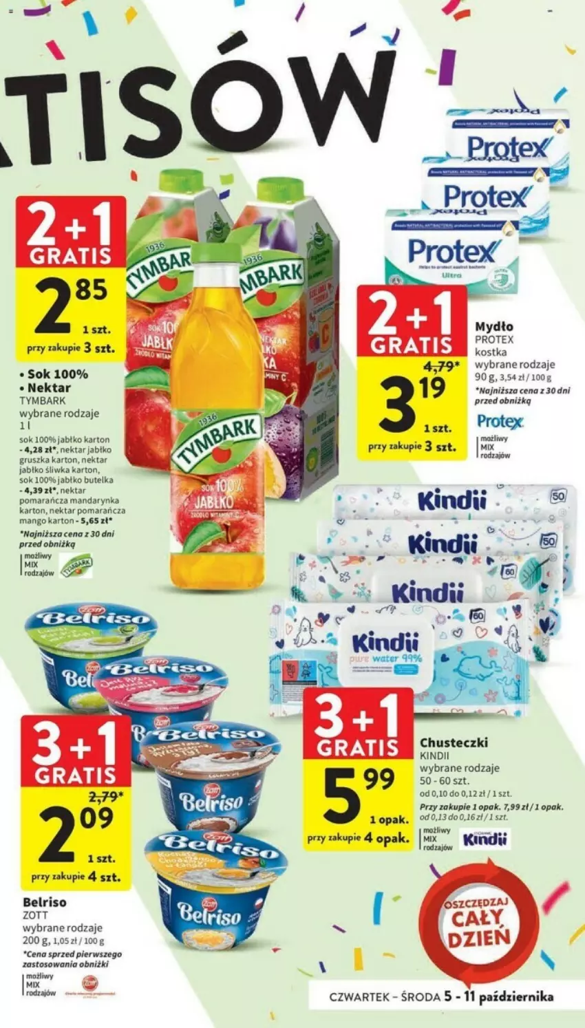 Gazetka promocyjna Intermarche - ważna 05.10 do 11.10.2023 - strona 44 - produkty: Belriso, Chusteczki, Kindii, Mango, Mydło, Nektar, Sok, Tymbark, Zott