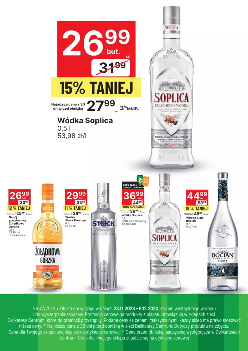 Gazetka promocyjna Delikatesy Centrum - Folder alkoholowy DC47 - ważna 30.11 do 06.12.2023 - strona 1 - produkty: Fa, Napój, Rum, Soplica, Stock, Wódka